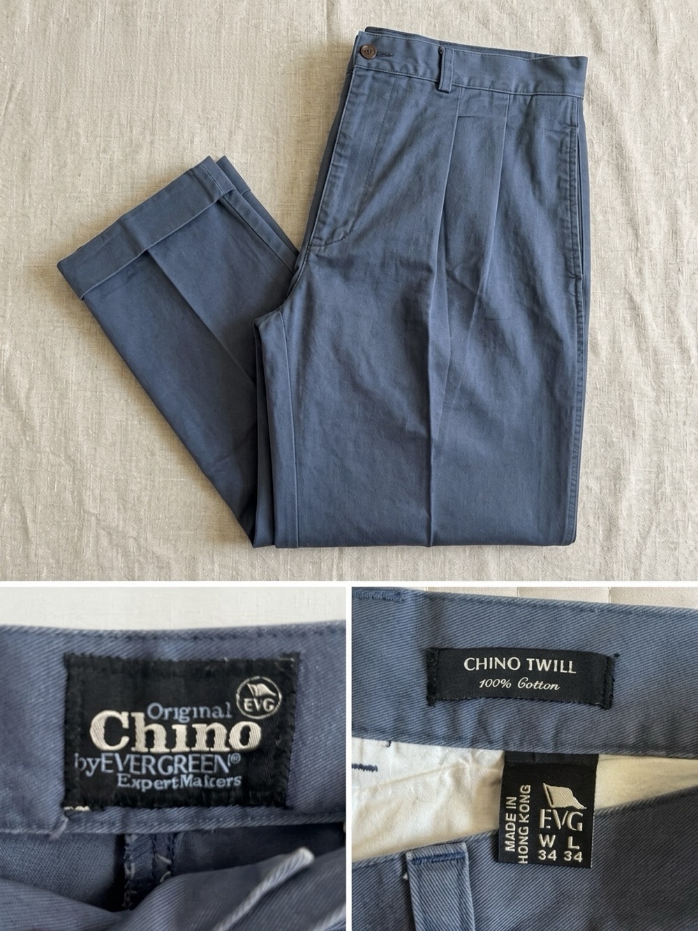 Original Chino Twill Men's Pants - Slate Blue Vintage